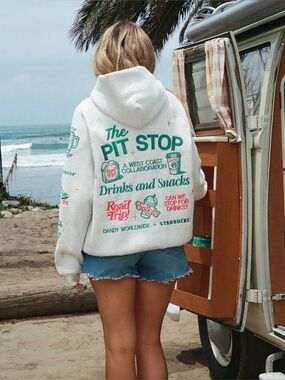 DANDY + STARBUCKS "Pit Stop" Hoodie in Heather Grey